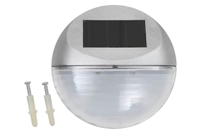 Utendørs soldreven vegglampe LED 12 stk rund sølv - Belysning - Utebelysning - Solcelle utelys & solcellelamper