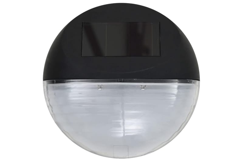 Utendørs soldreven vegglampe LED 12 stk rund svart - Solcelle utelys & solcellelamper - Utebelysning