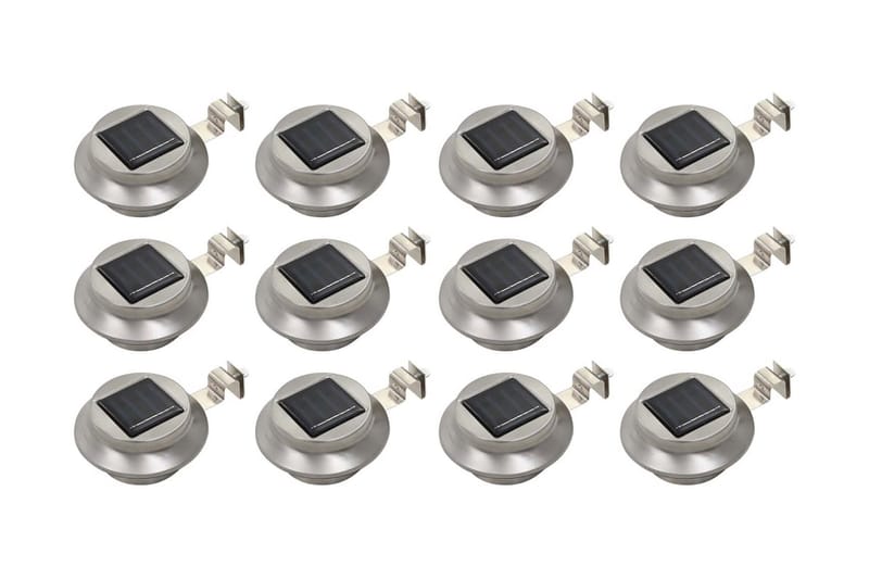 Utendørs sollampe 12 stk LED rund 12 cm hvit - Belysning - Utebelysning - Solcelle utelys & solcellelamper