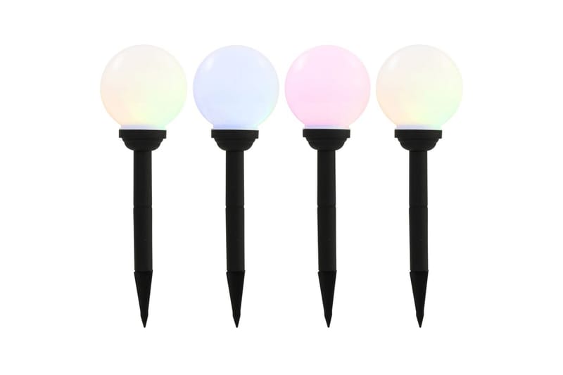 Utendørs sollampe 4 stk LED kuleformet 15 cm RGB - Belysning - Utebelysning - Solcelle utelys & solcellelamper