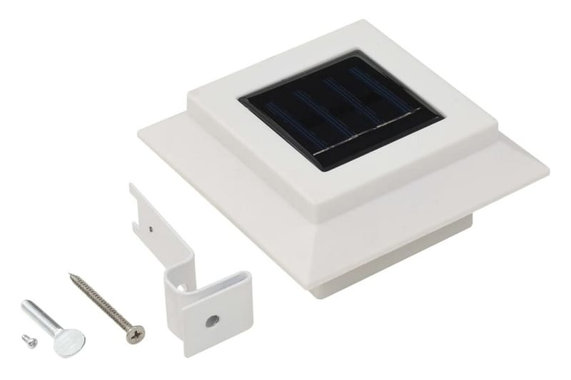 Utendørs sollampe 6 stk LED firkantet 12 cm hvit - Belysning - Utebelysning - Solcelle utelys & solcellelamper