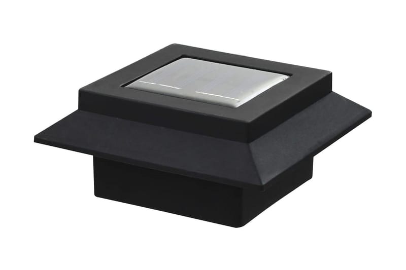 Utendørs sollampe 6 stk LED firkantet 12 cm svart - Solcelle utelys & solcellelamper - Utebelysning