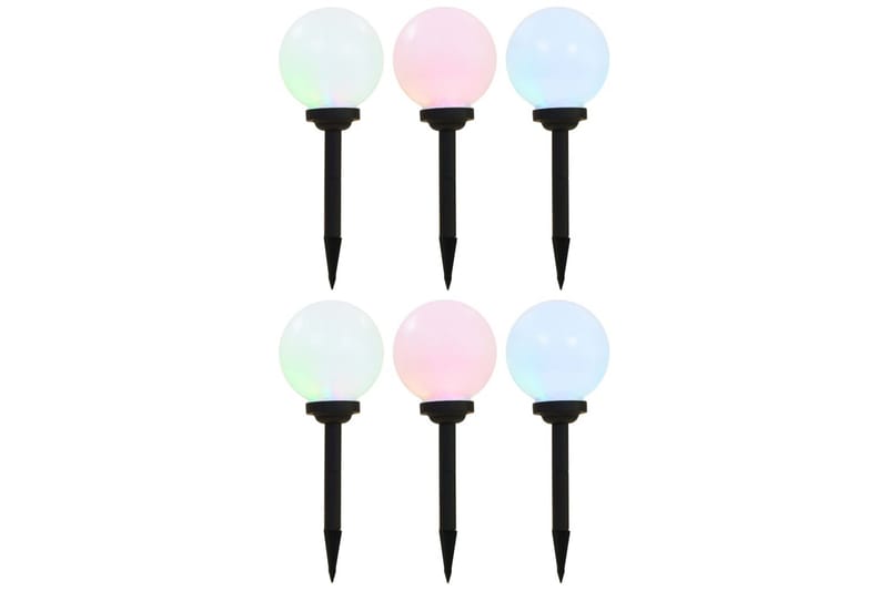 Utendørs sollampe 6 stk LED kuleformet 20 cm RGB - Belysning - Utebelysning - Solcelle utelys & solcellelamper