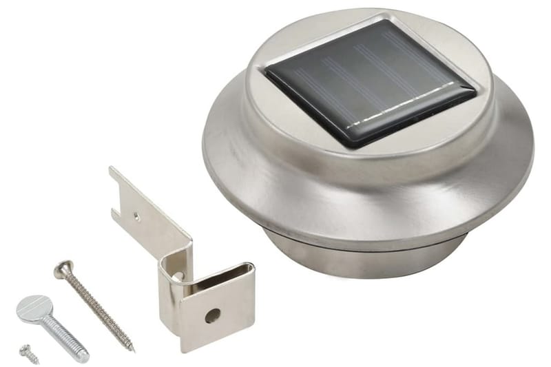 Utendørs sollampe 6 stk LED rund 12 cm hvit - Belysning - Utebelysning - Solcelle utelys & solcellelamper