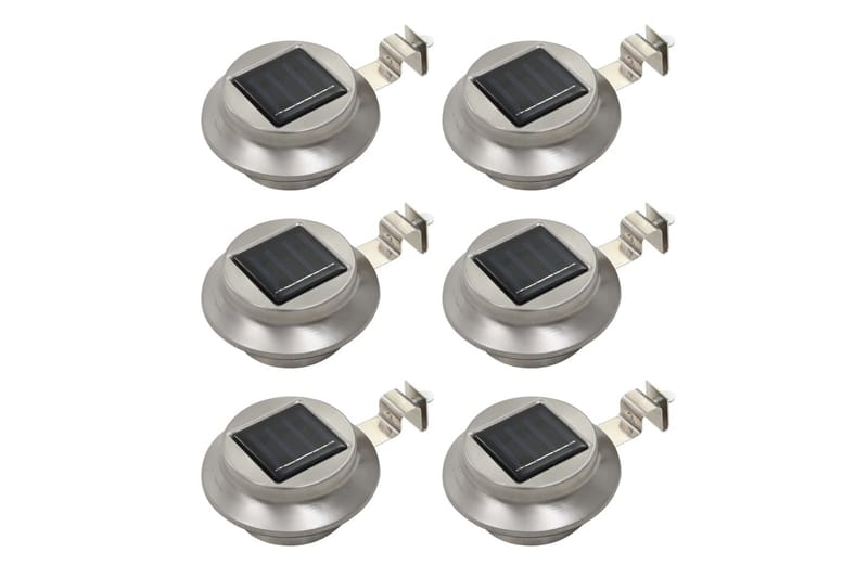 Utendørs sollampe 6 stk LED rund 12 cm hvit - Belysning - Utebelysning - Solcelle utelys & solcellelamper