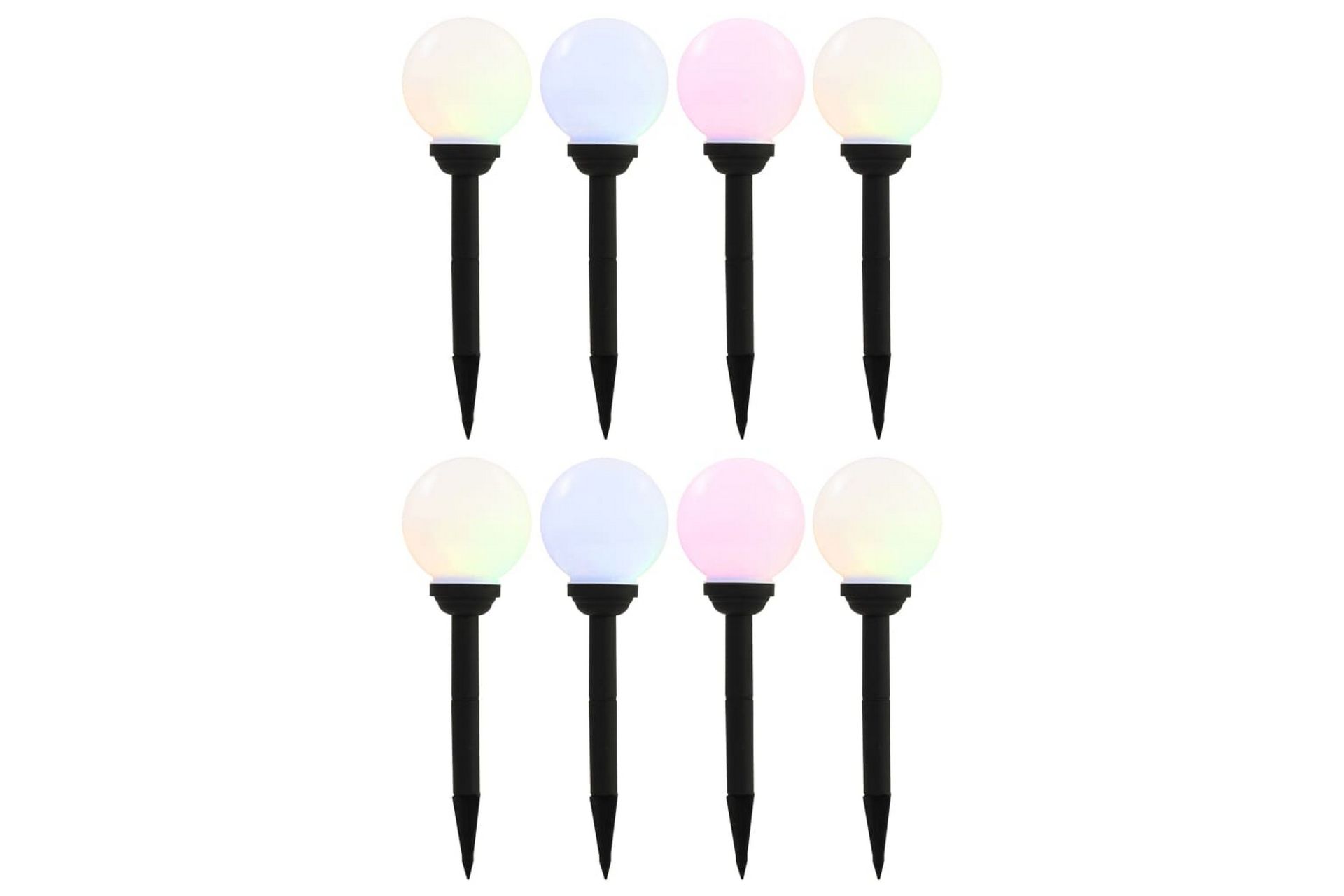 Utendørs sollampe 8 stk LED kuleformet 15 cm RGB - Belysning - Utebelysning - Solcelle utelys & solcellelamper