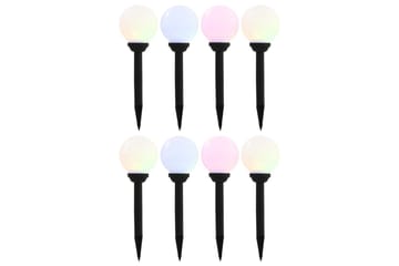 Utendørs sollampe 8 stk LED kuleformet 15 cm RGB - Belysning - Utebelysning - Solcelle utelys & solcellelamper