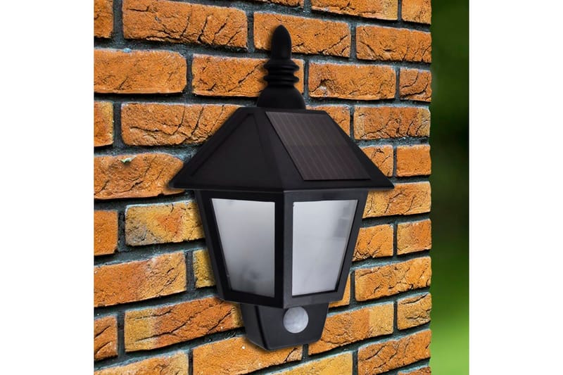 Soldreven vegglampe med bevegelsessensor 2 stk - Belysning - Utebelysning