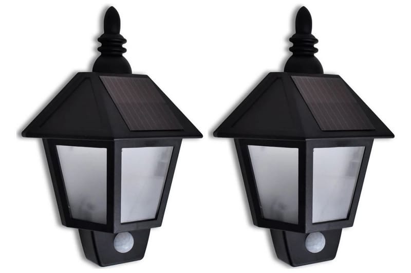 Soldreven vegglampe med bevegelsessensor 2 stk - Belysning - Utebelysning