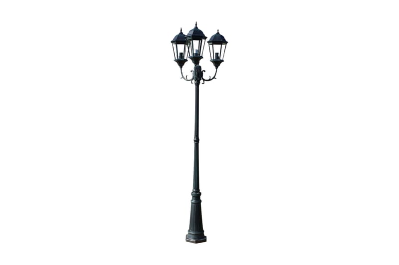 Hagelampe 3-armet 230 cm mørkegrønn/svart aluminum - Mørkegrønn/Svart - Belysning - Utebelysning - Stolpelykt & portlykt