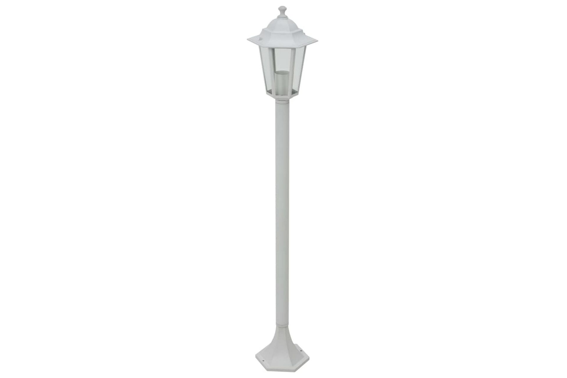 Hagelyktestolpe E27 110 cm 6 stk aluminium hvit - Belysning - Utebelysning - Stolpelykt & portlykt