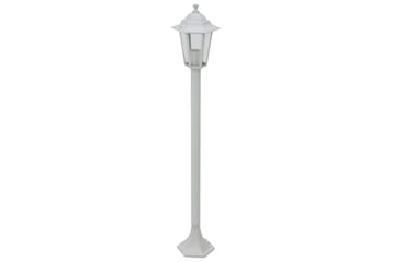Hagelyktestolpe E27 110 cm 6 stk aluminium hvit - Belysning - Utebelysning - Stolpelykt & portlykt