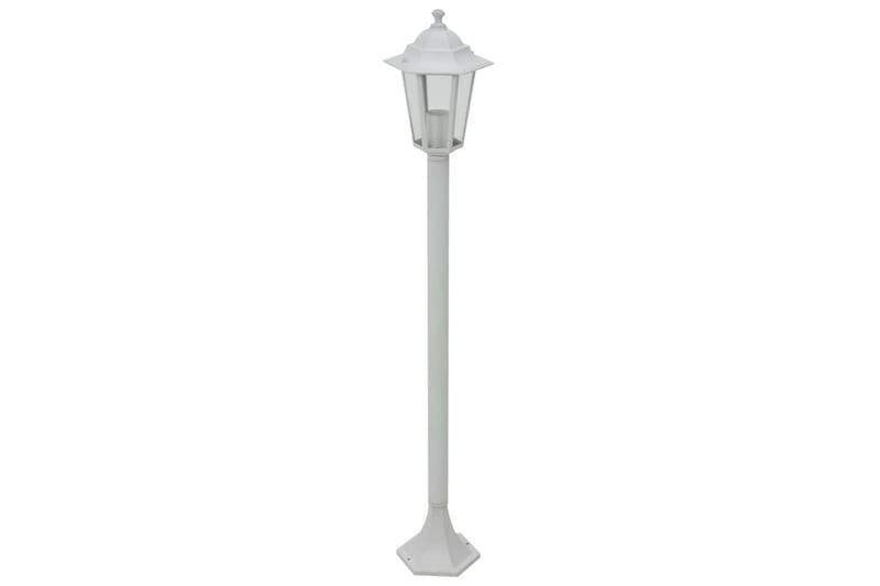 Hagelyktestolpe E27 110 cm 6 stk aluminium hvit - Belysning - Utebelysning - Stolpelykt & portlykt