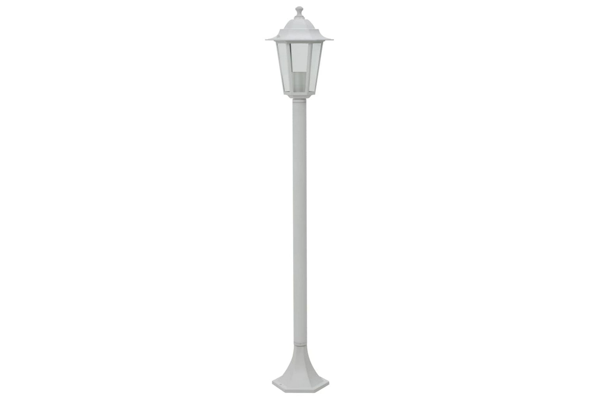 Hagelyktestolpe E27 110 cm 6 stk aluminium hvit - Belysning - Utebelysning - Stolpelykt & portlykt