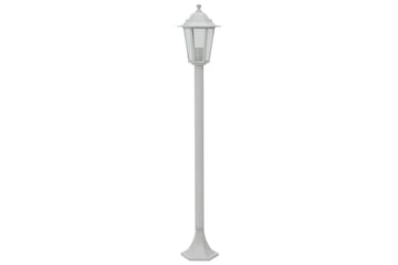 Hagelyktestolpe E27 110 cm 6 stk aluminium hvit - Belysning - Utebelysning - Stolpelykt & portlykt