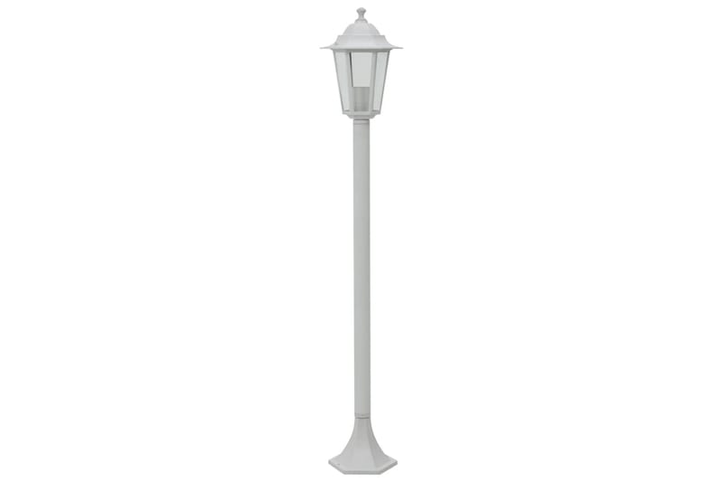 Hagelyktestolpe E27 110 cm 6 stk aluminium hvit - Belysning - Utebelysning - Stolpelykt & portlykt