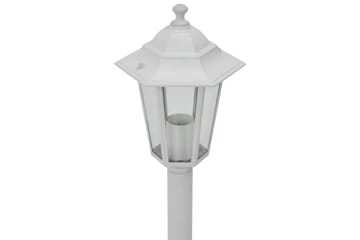 Hagelyktestolpe E27 110 cm 6 stk aluminium hvit - Belysning - Utebelysning - Stolpelykt & portlykt