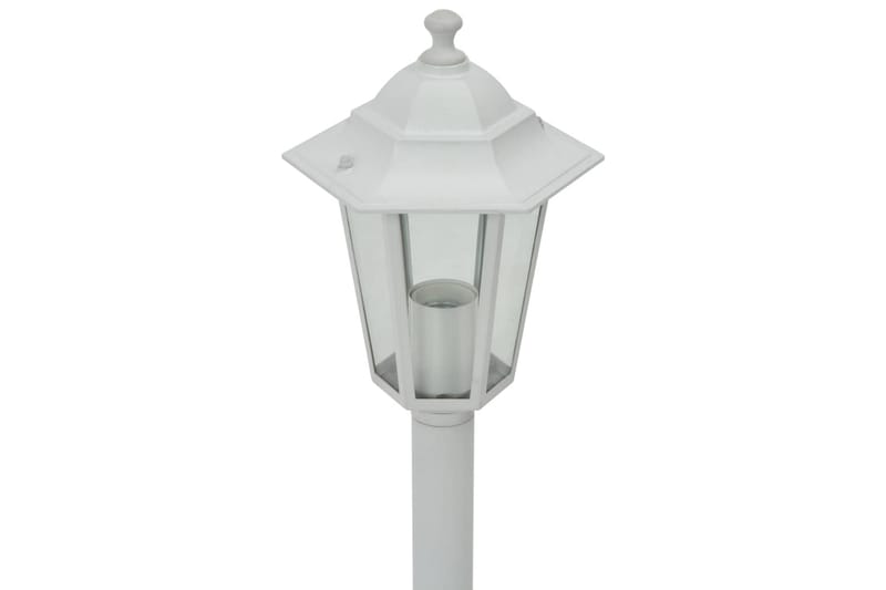 Hagelyktestolpe E27 110 cm 6 stk aluminium hvit - Belysning - Utebelysning - Stolpelykt & portlykt