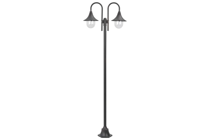 Hagelyktestolpe E27 220 cm aluminium 2 lamper bronse - Belysning - Utebelysning - Stolpelykt & portlykt