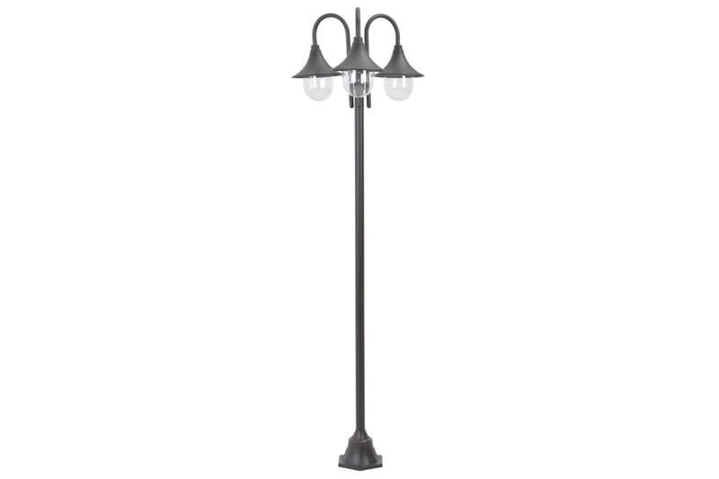 Hagelyktestolpe E27 220 cm aluminium 3 lamper bronse - Belysning - Utebelysning - Stolpelykt & portlykt