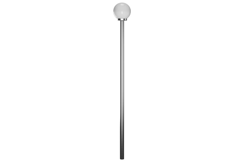 Lyktestolpe, 2 lys 220 cm - Hvit/Rustfritt Stål - Belysning - Utebelysning - Stolpelykt & portlykt