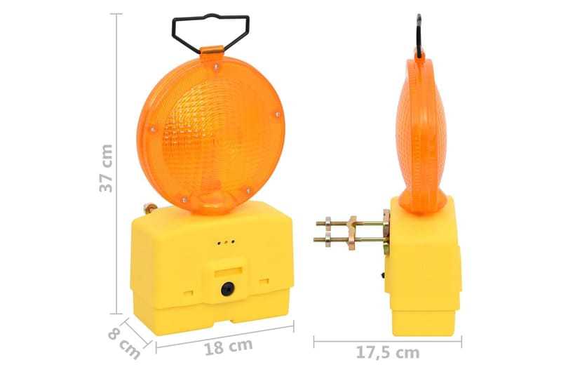 Byggeplasslamper med batterier 2 stk 18x8x37 cm - Lyskaster - Byggelampe