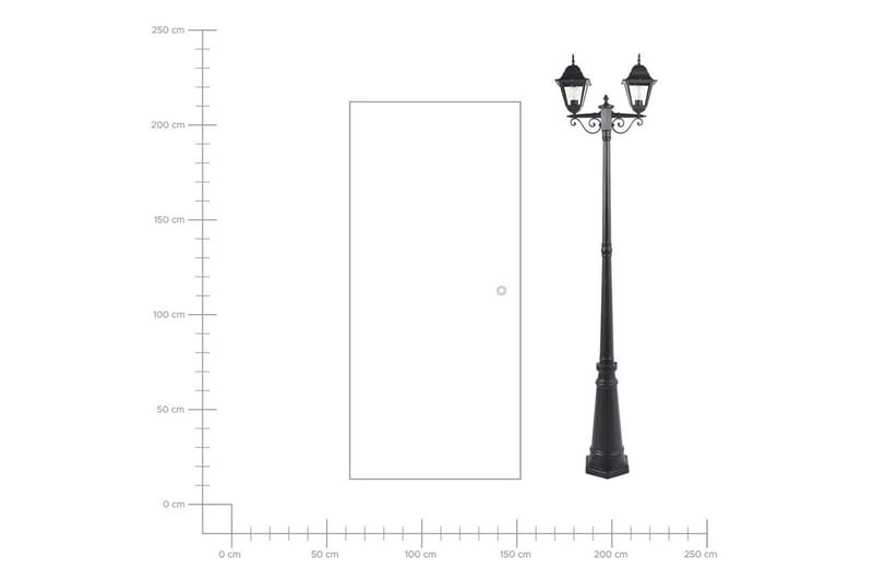 Sukri Lyktestolpe 222 cm - Svart - Belysning - Utebelysning - Stolpelykt & portlykt