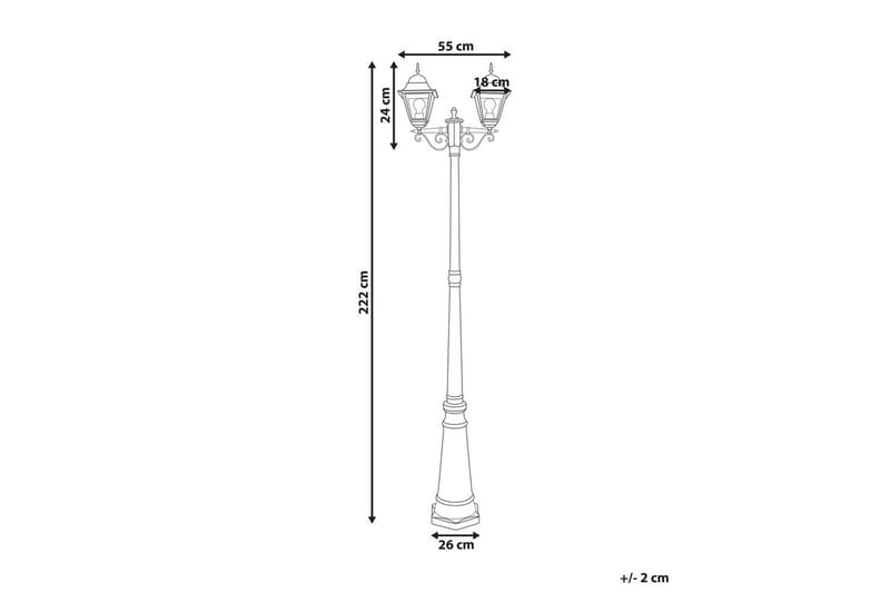 Sukri Lyktestolpe 222 cm - Svart - Belysning - Utebelysning - Stolpelykt & portlykt