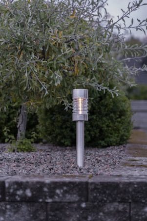 Terni solcellepullert 42 cm - sølv - Belysning - Utebelysning