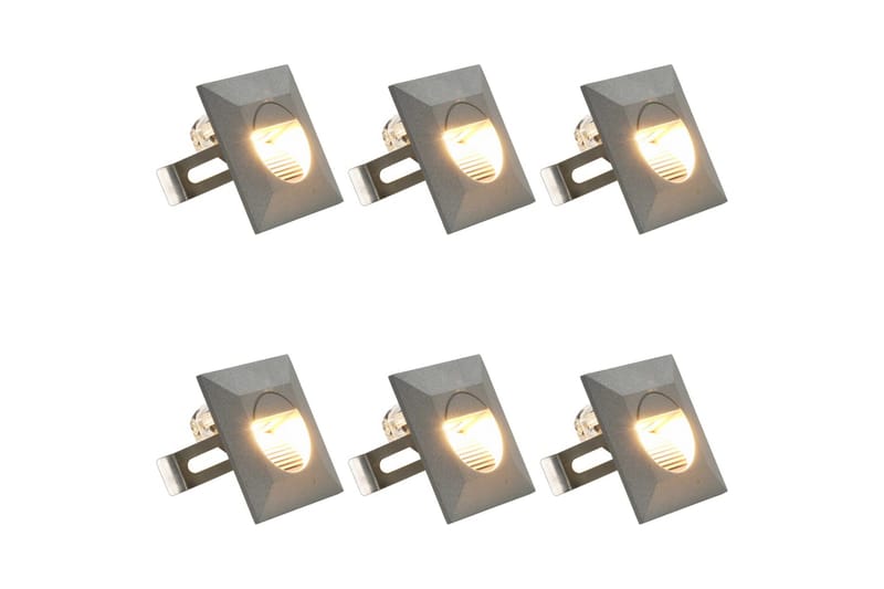 Utendørs LED-vegglamper 6 stk 5 W sølv firkantet - Belysning - Utebelysning