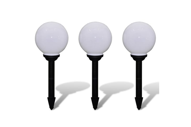 Utendørs Soldrevet Ball Lys LED 20cm 3 stk - Hvit - Belysning - Utebelysning