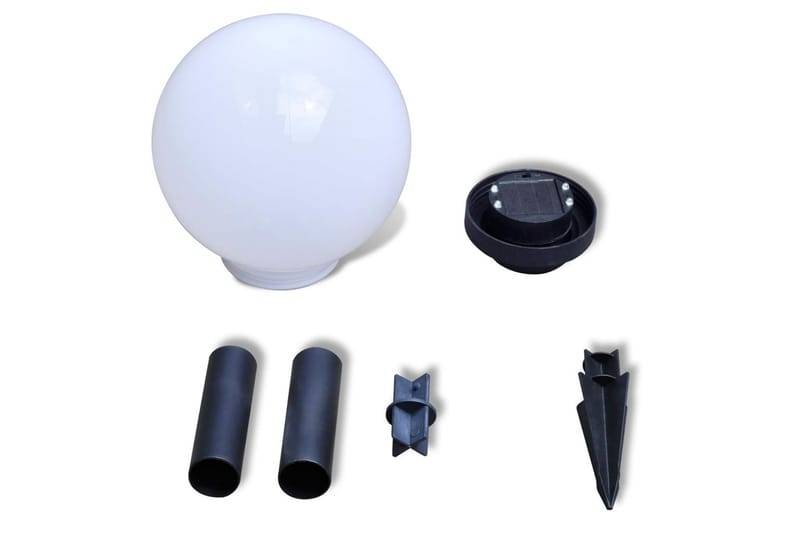 Utendørs Soldrevet Ball Lys LED 20cm 3 stk - Hvit - Utebelysning - Pullert