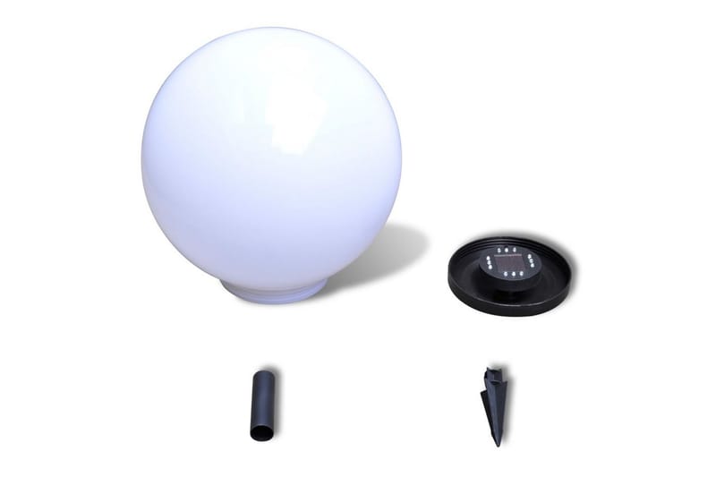 Utendørs Soldrevet Ball Lys LED 40 cm 1 stk - Hvit - Utebelysning - Pullert