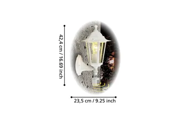 Vegglampe Eglo Laterna 5 Solcelle med Sensor - Hvit - Belysning - Utebelysning - Stolpelykt & portlykt