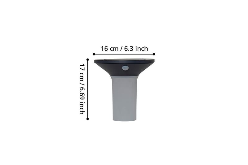 Vegglampe Utendørs Eglo Corbezzola med Sensor - Antracit/Hvit - Belysning - Utebelysning - Solcelle utelys & solcellelamper