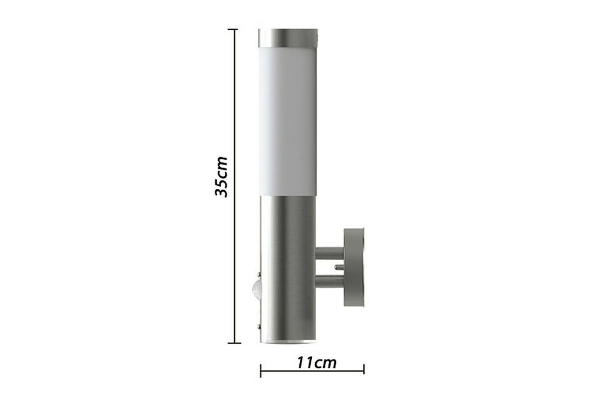 Vegglamper med Bevegelsesdetektor 2stk 11 x 35 cm - Sølv - Belysning - Utebelysning
