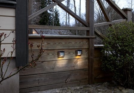 Wally 2-pakning solcellevegglykt 10 cm - sølv - Belysning - Utebelysning - Solcelle utelys & solcellelamper