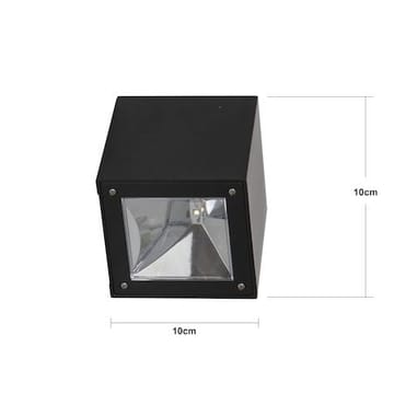 Wally Cube solcellevegglykt 10 cm - svart - Belysning - Utebelysning - Solcelle utelys & solcellelamper