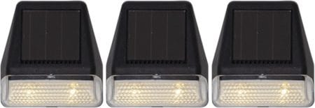 Wally Mini 3-pakning solcellevegglykt 7 cm - svart - Belysning - Utebelysning - Solcelle utelys & solcellelamper