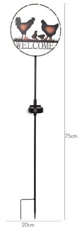 Welcome solcelledekorasjon 75 cm - svart - Belysning - Utebelysning - Solcelle utelys & solcellelamper
