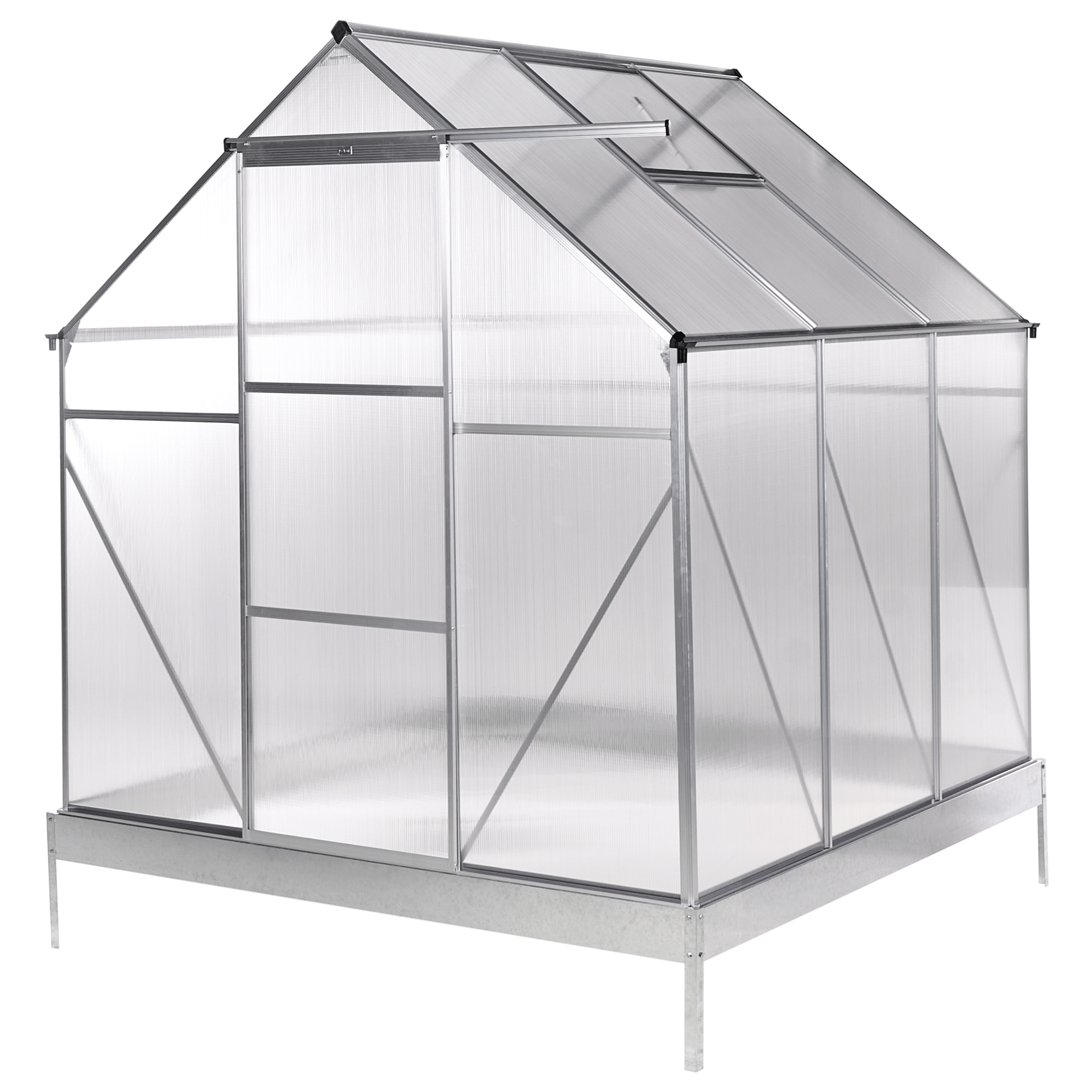 Drivhus for hage Apulia Sølv 190 cm - Sølv/Transparent