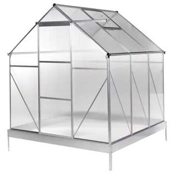Drivhus for hage Apulia Sølv 190 cm - Sølv/Transparent - Hage - Dyrking & hagearbeid - Drivhus