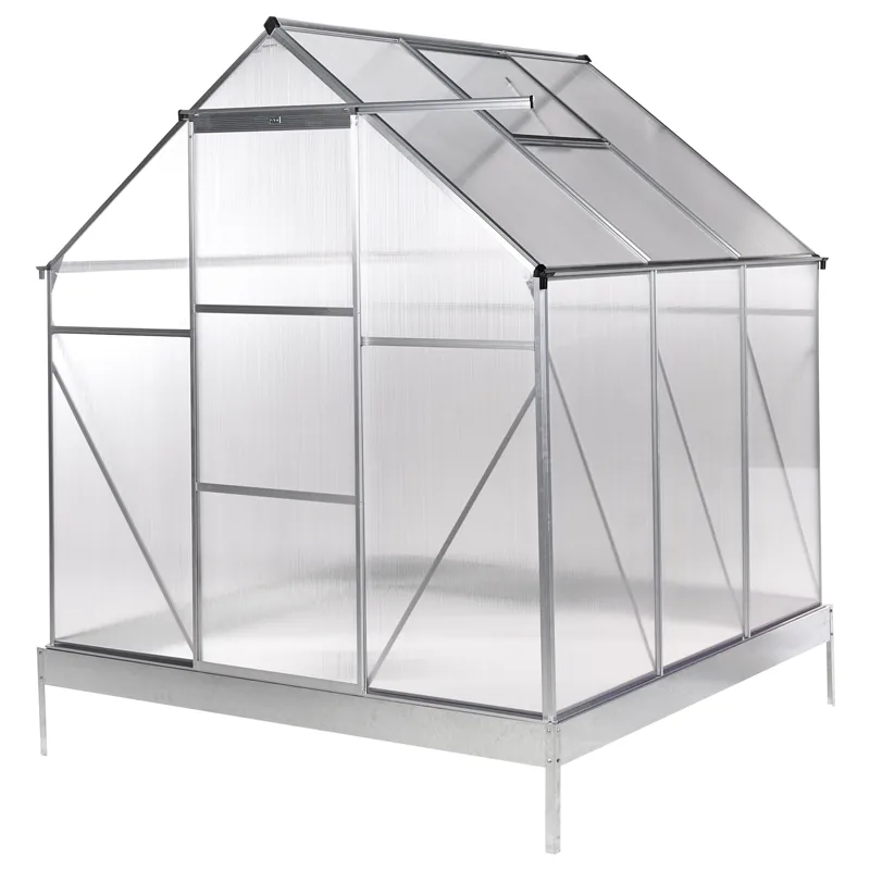 Drivhus for hage Apulia Sølv 190 cm, Sølv/Transparent