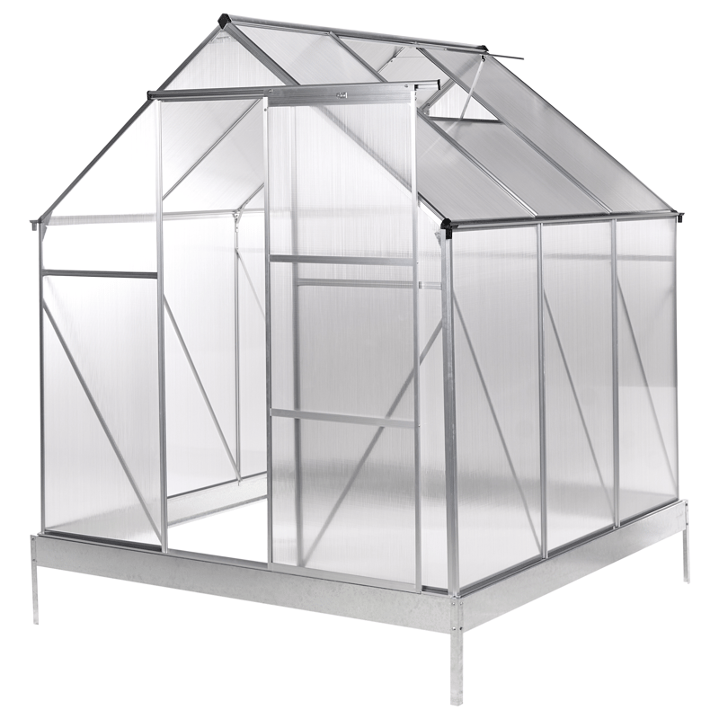 Drivhus for hage Apulia Sølv 190 cm - Sølv/Transparent - Hage - Dyrking & hagearbeid - Drivhus