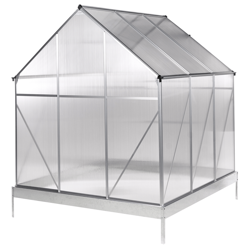 Drivhus for hage Apulia Sølv 190 cm - Sølv/Transparent - Hage - Dyrking & hagearbeid - Drivhus