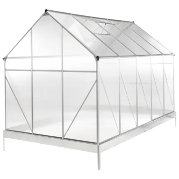 Drivhus for hage Apulia Sølv 315 cm - Sølv/Transparent - Hage - Dyrking & hagearbeid - Drivhus