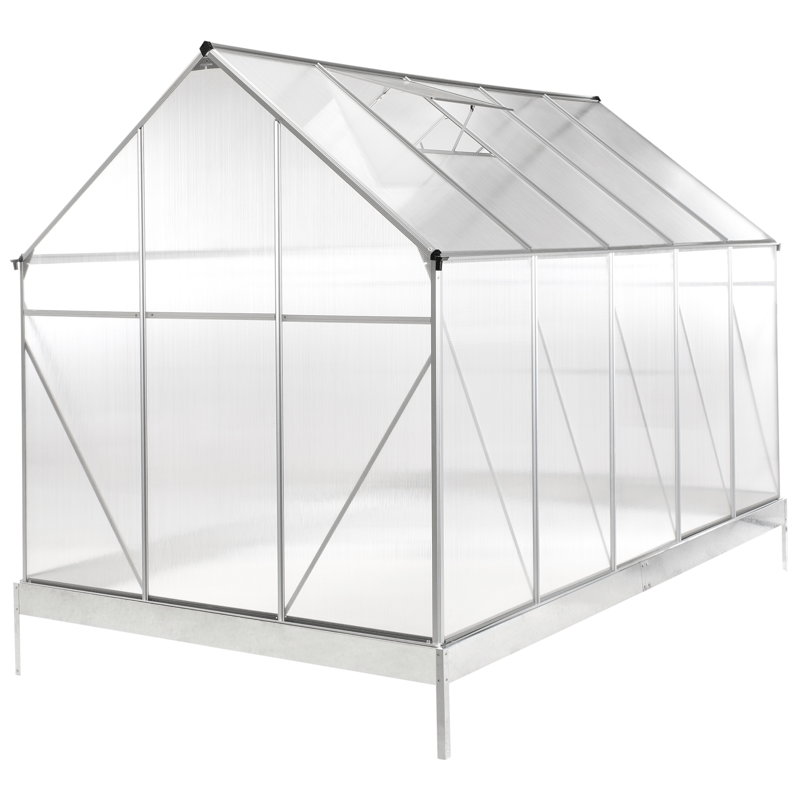 Drivhus for hage Apulia Sølv 315 cm - Sølv/Transparent - Hage - Dyrking & hagearbeid - Drivhus