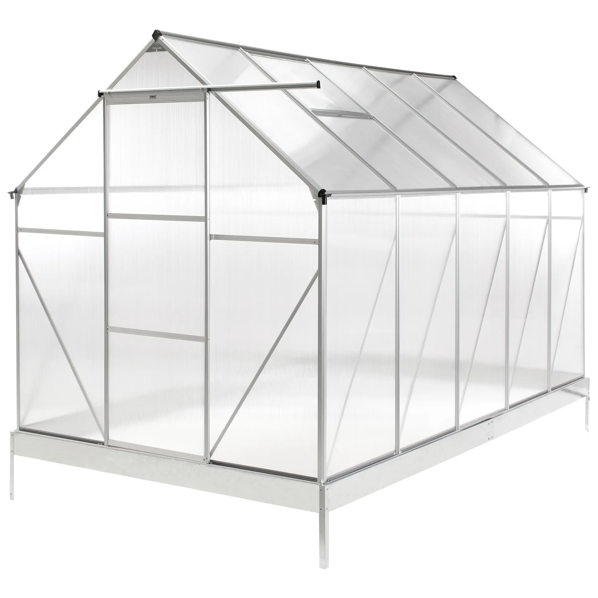 Drivhus for hage Apulia Sølv 315 cm - Sølv/Transparent
