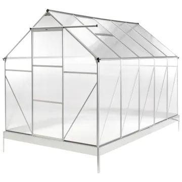 Drivhus for hage Apulia Sølv 315 cm - Sølv/Transparent - Hage - Dyrking & hagearbeid - Drivhus