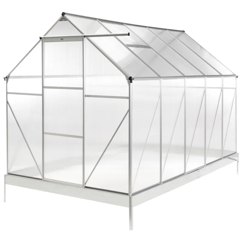 Drivhus for hage Apulia Sølv 315 cm, Sølv/Transparent